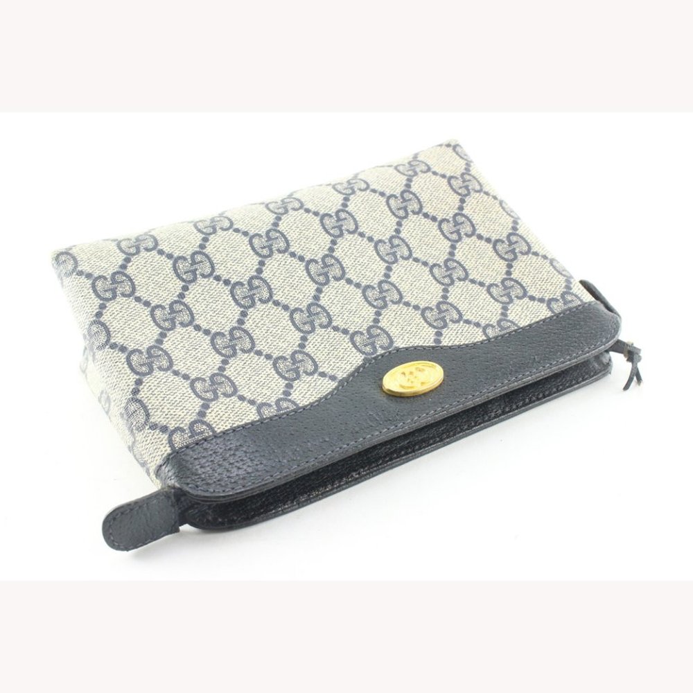 Gucci Navy Supreme GG Zip Pouch Case 1G525C - Picture 6 of 13